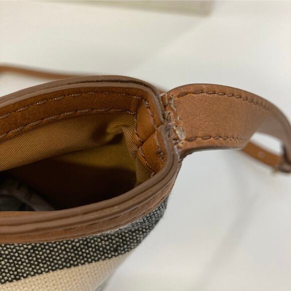 FOSSIL SMALL STRIPED CANVAS AND LEATHER CROSSBODY BAG (ASIS) - Picture 8 of 11